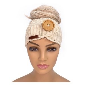 Jackyco Fashion Handmade Headband | 100% Cotton Crochet | Beige